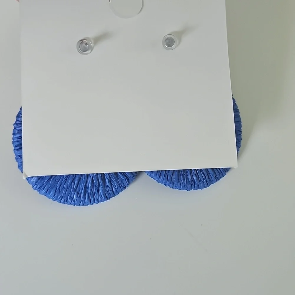 NWT Colbolt Blue Circular Woven Earrings
